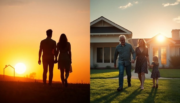families walking together